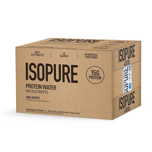 ISOPURE CLEAR PROTEIN WATER WITH ELECTROLYTES, 15G WHEY PROTEIN ISOLATE, ZERO SUGAR, UNFLAVORED, 20 FL OZ BOTTLES, 12-PACK