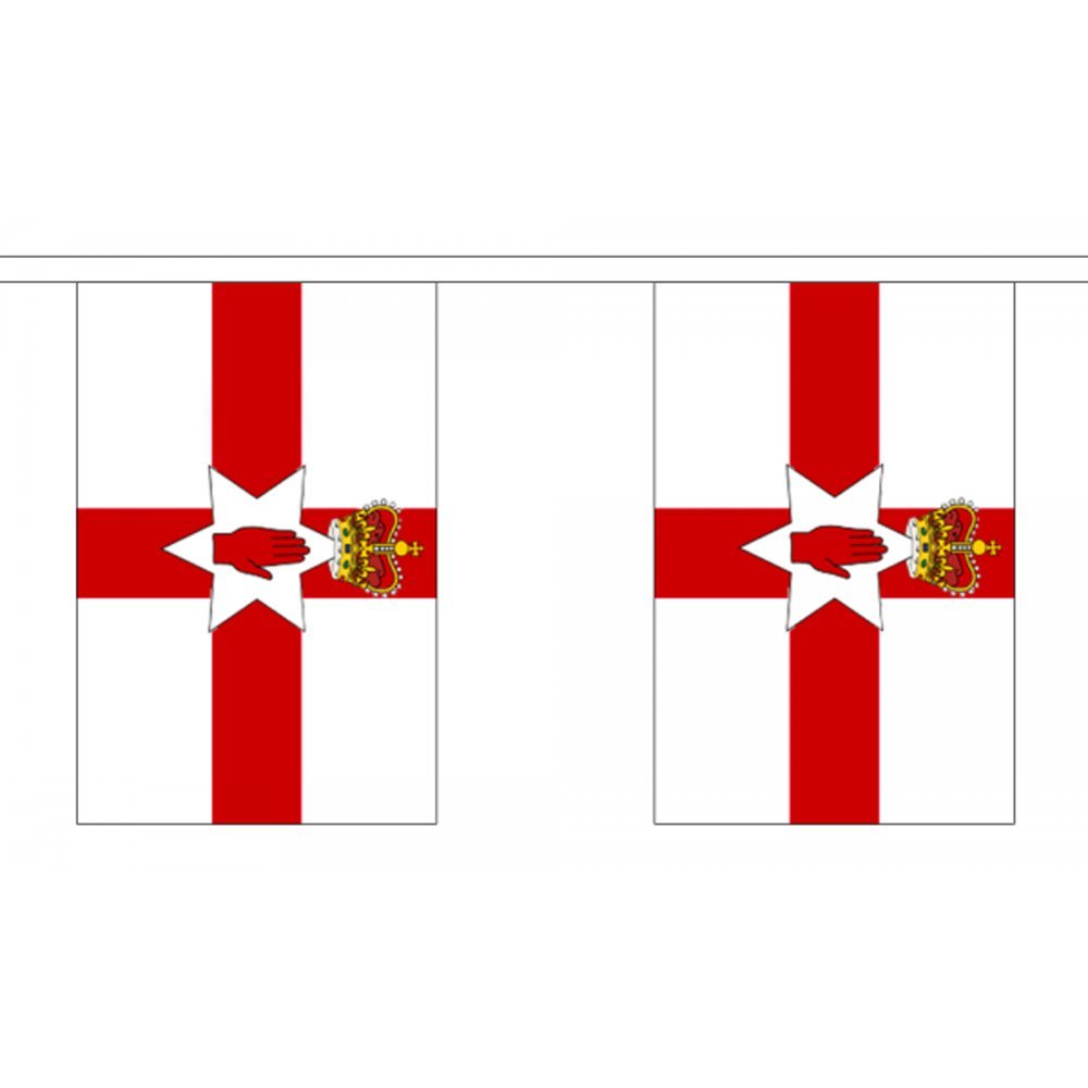 Flagtex Northern Ireland Rectangle Bunting Premium Fabric Bunting For Indoor and Outdoor Use (3m (10 Flags)