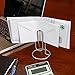 Home-X Jumbo Paper Clip Memo Holder for Desk - Document Stand, Typing Paper Holder, Office Organizer, Desktop Accessory, Photo Clip Stand, Letter & Bill Storage, Mail Organizer-Silver