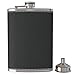 Pocket Hip Flask 8 Oz with Funnel - 18/8 Stainless Steel with Black Leather Wrapped Cover and 100% Leak Proof - Fits any Suit for Discrete Liquor Shot Drinking