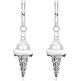 unixmoment Alloy Pearl Ice Cream Dangle Drop Earrings Cute Simulation Sweet Dessert Food Hoop Earrings For Women