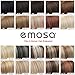 Emosa 100% Real Human Hair Clips in Hair Extensions Full Head #1 Jet Black #1B Natural Black (20inch, Natural Black)