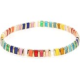 ZEBRAGO Tile Bracelet Multicolor Bohemian Style Japan Miyuki bead Elastic Bracelet for Women Girls