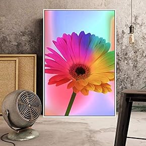 Floating Framed Canvas Wall Art for Living Room, Bedroom Flowers Canvas Prints for Home Decoration Ready to Hang - 16x24 inches
