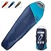 Winner Outfitters Mummy Sleeping Bag with Compression Sack, It's Portable and Lightweight for 3-4 Season Camping, Hiking, Traveling, Backpacking and Outdoor (Navy Blue/Deep Petrol Blue, 32