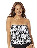 Swimsuits For All Women's Plus Size Bandeau Blouson Tankini Top