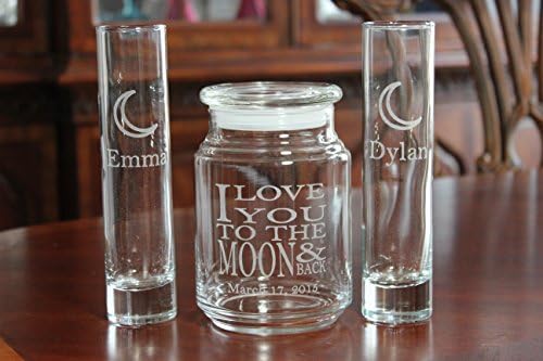 Personalized I Love You To The Moon And Back 3 Piece Sand Ceremony Set
