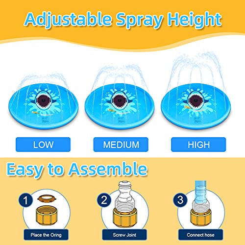 RAKEESA Sprinkler for Kids, Sprinkler Pad & Splash Play Mat 68\