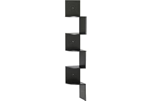 鶹 Basics 5-Tier Corner Shelf, Wall-Mounted, Set of 1, Floating Corner Bookshelf for Living Room, Bedroom, Bathroom, Home