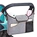 Universal Stroller Organizer Bag w/ 2 Deep Cup Holders Extra-Large Storage Space for Phones, Wallets, Diapers, Toys, Baby Accessories-Fit All Stroller Models and pet Strollers (Grey)