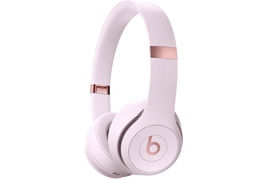 Beats Solo 4 - Wireless On-Ear Bluetooth Headphones, Up to 50-Hour Battery Life, Ultra-Lightweight Comfort, Powerful and Balanced Sound, Apple & Android Compatible - Cloud Pink