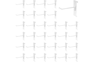SINCHEEWAY 60 Pack Grid Wall Display Hooks, Metal Gridwall Accessories for Retail Stores, Trade Shows, Art and Craft Displays (White, 4 Inch)