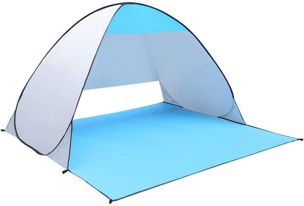 HW Large Pop up Beach Tent Automatic Sun Shelter Outdoor Cabana Sun Umbrella 1-2 Person Fishing Anti UV Sun Shelter Tents Instant Portable,Silver