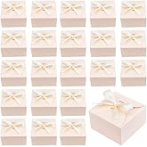 PH PandaHall 30pcs Pink Gift Boxes Candy Box Foldable Paper Box Small Gift Packaging Boxes with Ribbon for Candy Cookie Cupcake Proposal Wedding Gifts, 3.5x3.5x2 inch