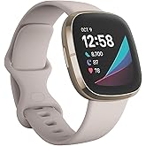 Fitbit Sense Advanced Smartwatch with Tools for Heart Health, Stress Management 
Skin Temperature Trends, White/Gold, One Si