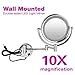 Floureon 10x Magnification 8.5 Inch Plug in Operated LED Lighted Double-Sided Wall Mounted Makeup Mirror, 2.4 Inch Thickness, 11 Inch Extension, Chrome Finish for Cosmetic Shaving Bathroom