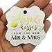 Summer-Ray 50pcs Gold Foil Hot Stamping Shimmered White Elegant Square Hugs & Kisses from The New Mr & Mrs Wedding Favor Gift Tags