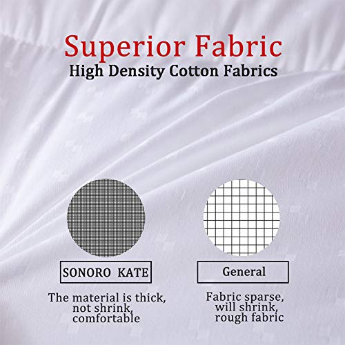 image for SONORO KATE Mattress Pad Queen Cover - Cotton Down Alternative Fitted 
