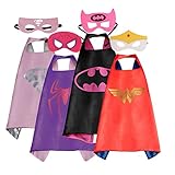 Mizzuco Cartoon Capes With Felt Masks Halloween Birthday Costume For Girls-4 Pcs