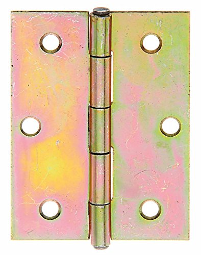 Half-Width Hinge with Riveted Stainless Steel Pin 80 x 58 mm / 20 STK. Oberflaeche: galvanisch Gelb verzinkt