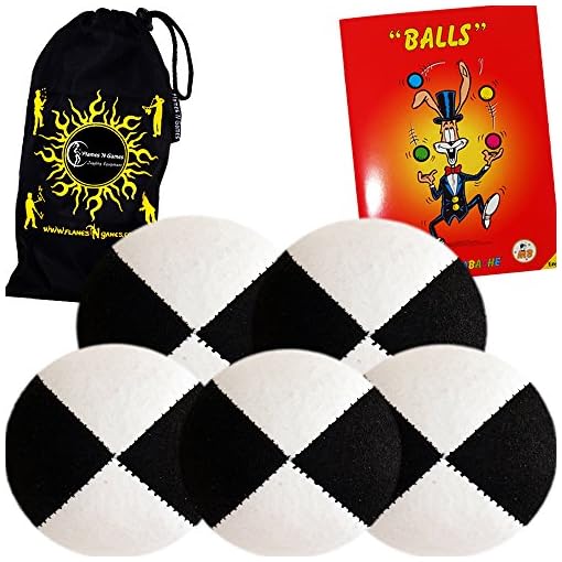 5x Pro Thud Juggling Balls - Deluxe (SUEDE) Professional Juggling Ball Set of 5 with Mister Babache Ball Juggling Book of tricks, and a Fabric Travel Bag! - Image 6
