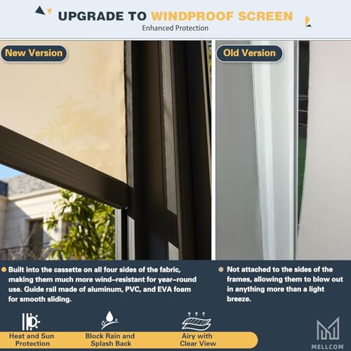 MELLCOM 12x20 Louvered Pergola Adjustable Roof w/Side Screens image 20