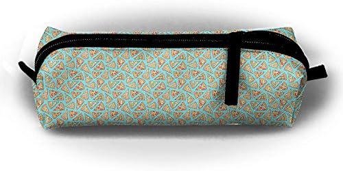 Pizza Fast Junk Food On Blue Students Funny 3D Printing Pencil Pen Case Stationery Pouch