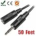 iMBAPrice® 50 Feet Professional Quality Nickel Plated 3.5 mm Male/Female Stereo Audio Extension Cable
