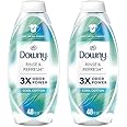 Downy Rinse & Refresh Laundry Odor Remover And Fabric Softener, Cool Cotton, 48 Fl Oz, HE Compatible Laundry Sanitizer, Safe On All Fabrics (Pack of 2)