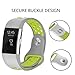 POY Replacement Bands Compatible for Fitbit Charge 2, Adjustable Breathable Wristbands with Air Holes Straps, Large Gray Yellow 1PC
