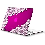 Kuzy AIR 13-inch Lace Raspberry Pink Rubberized Hard Case for MacBook Air 13.3