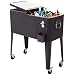 Giantex 80 Quart Rattan Rolling Cooler Cart Outdoor Patio Portable Party Drink Beverage Bar Cold Beach Chest Cart on Wheels, Brown Wicker, 32.7''(L) X18.9''(W) X43.3''(H) primary