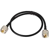 Superbat UHF Male PL-259 to UHF Male PL-259 Low Loss Digital Coax UHF Jumper Cable (2ft RG58) for HAM &amp; CB Radio,Antenna Analyzer,Dummy Load,SWR Meter