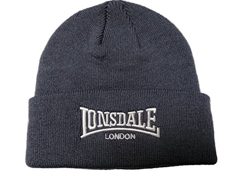 Lonsdale MenÂ´s Beanie Embrioded Logo Pull Down Hat (Grey)