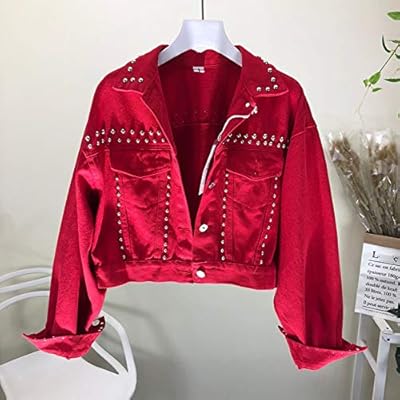 short red denim jacket