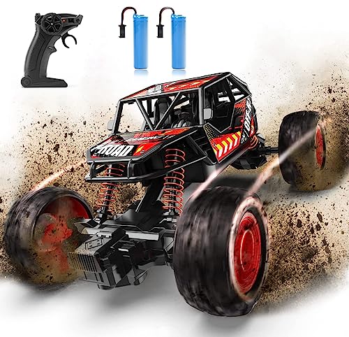 DEERC Remote Control Car with Metal Shell, 60+ Mins, 2.4G Remote Control Truck, RC Cars Crawler for Boys, RC Monster Trucks, Toy Vehicle Car Gift for Kids Adults Girls