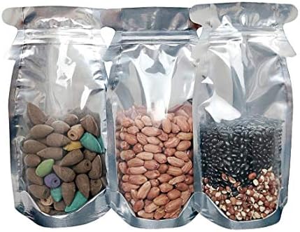 Couga Mall 50 PCS Airtight Zipper Stand Up Pouch, Unique Cute Penguin Design, Reusable Packing Storage Package Bag With Clear Front Aluminum Foil Back for Storing Snacks, Beans, Seeds & Food (4.7"9")