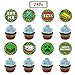24 Pcs Pixel Miner Crafting Cake Toppers for Games Theme Party,Baby Shower and Happy Birthday Cupcake Decor ,8 Styles
