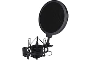 Tangxi Microphone Mic Professional Shock Mount with Pop Shield Filter Screen Professional Studio Condenser for Professional S