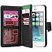 iPhone 5S Case, iPhone SE Case, iPhone 5 Case, iPhone 5S Wallet Case, BENTOBEN Credit Card Holder Faux Leather Protective Folio Flip Cover Wristlet Protective Case for Apple iPhone 5 5S SE, Black