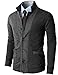H2H Mens Two-Tone Herringbone Jacket Cardigans Charcoal US XL/Asia 2XL (JLSK03)