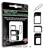 3X Pack SIM Card Adapter - Nano Micro Standard
