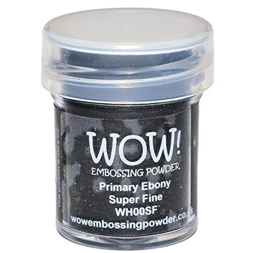 Wow! Embossing Powder Black and White Bundle: Primary Ebony, Opaque Bright White, White Pearl, Clear Gloss, 15ML