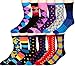 Men's Pattern Dress Funky Fun Colorful Socks 12 Assorted Patterns Size 10-13