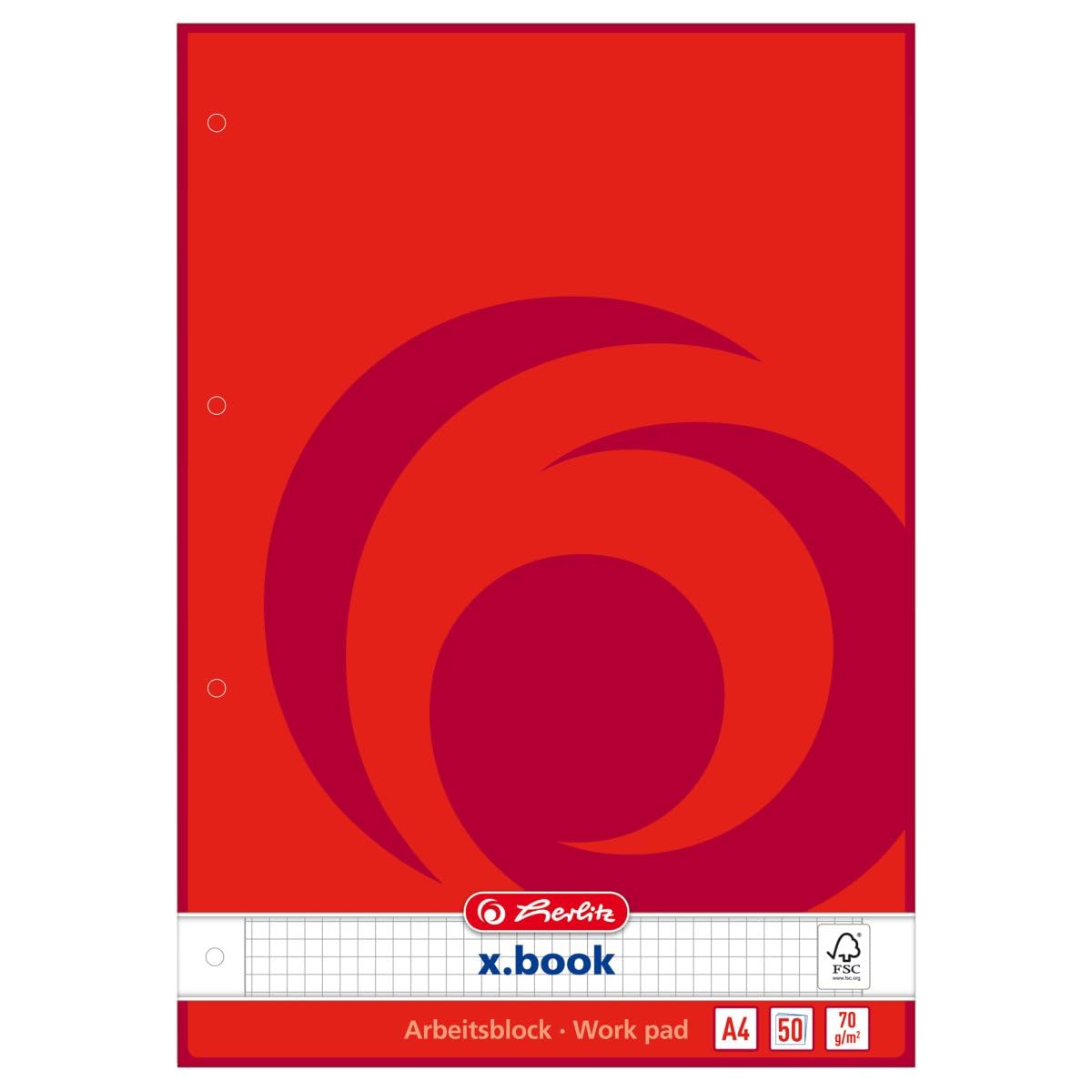 Herlitz x.Book 215434 Work Pad DIN A4 50 Sheets Squared