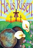He Is Risen Easter Garden Flag Religious Jesus 12.5