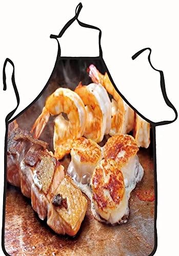 chanrancase tailored apron Japan food teppan yaki Children, unisex kitchen apron, adjustable neck for barbecue 26.6x27.6+10.2(neck) INCH