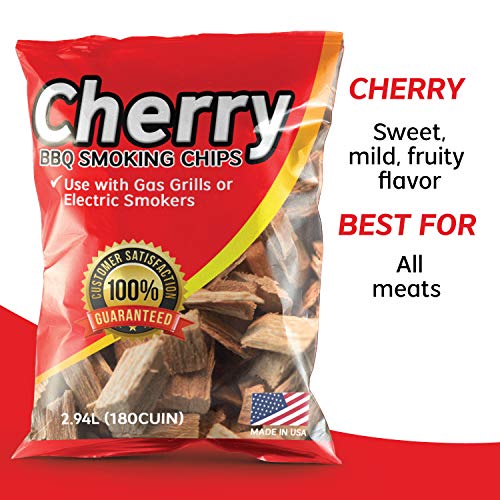 Smoking Wood Chips Cherry Flavored, 2Lbs Wood Chips for Smokers & Grills, Bake, Roast, Braise and BBQ | USA Made - Thumbnail 2