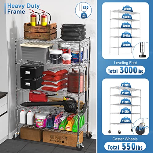 Luxspire Wire Shelving Unit, Heavy Duty CommercialGrade Adjustable