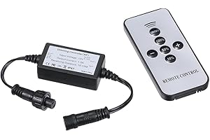 sinraoee DC12V 15W(Max.) Dimmer Modulator Kit with Remote Control Controller IP67 Water Resistance Portable for Britness Adju